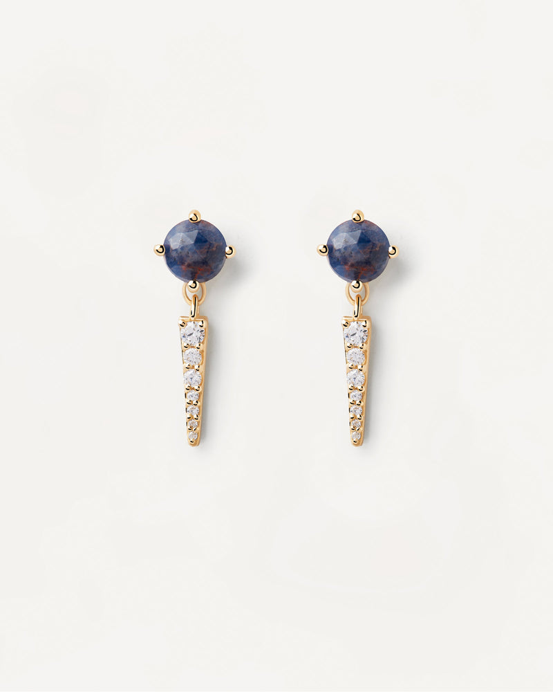 Yoki Sodalite Single Earring - 
  
    Sterling Silver / 18K Gold plating
  
