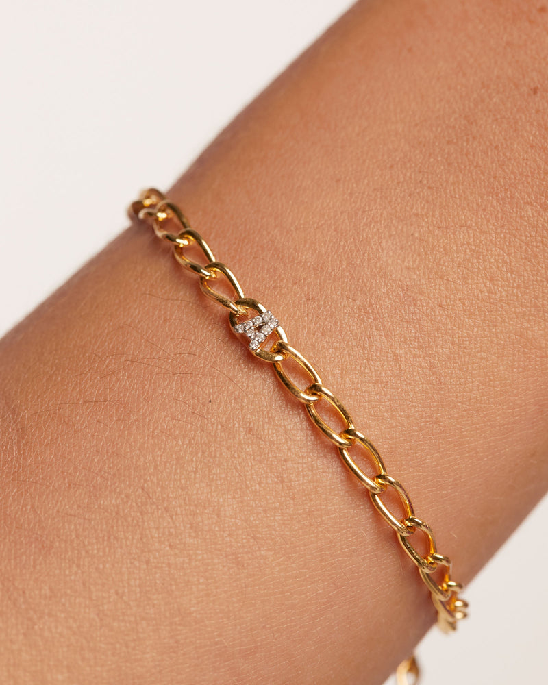 Letter A Chain Bracelet - 
  
    Sterling Silver / 18K Gold plating
  
