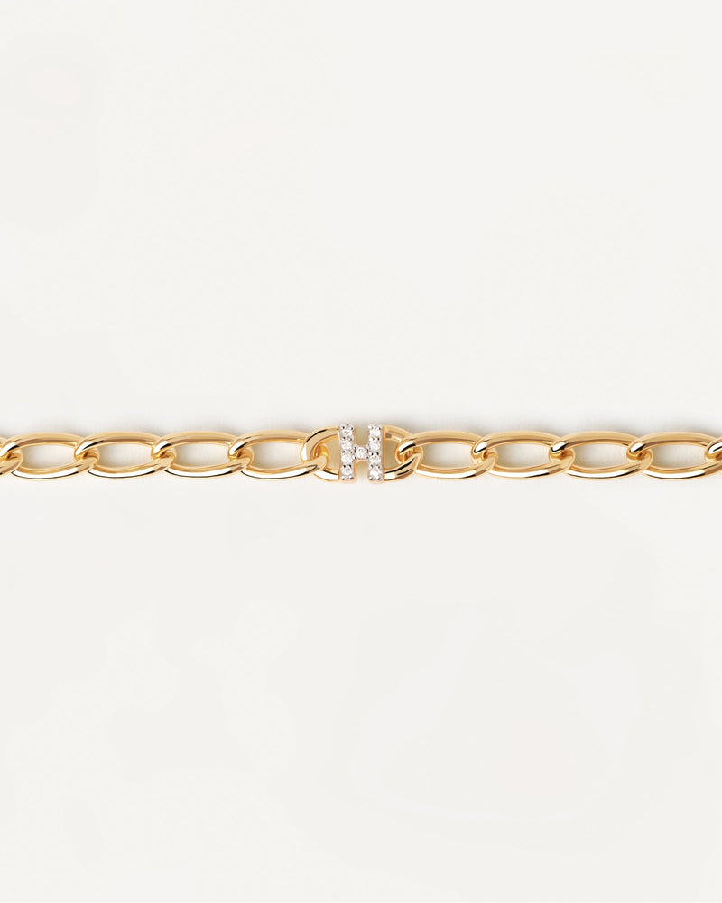 Letter H Chain Bracelet - 
  
    Sterling Silver / 18K Gold plating
  
