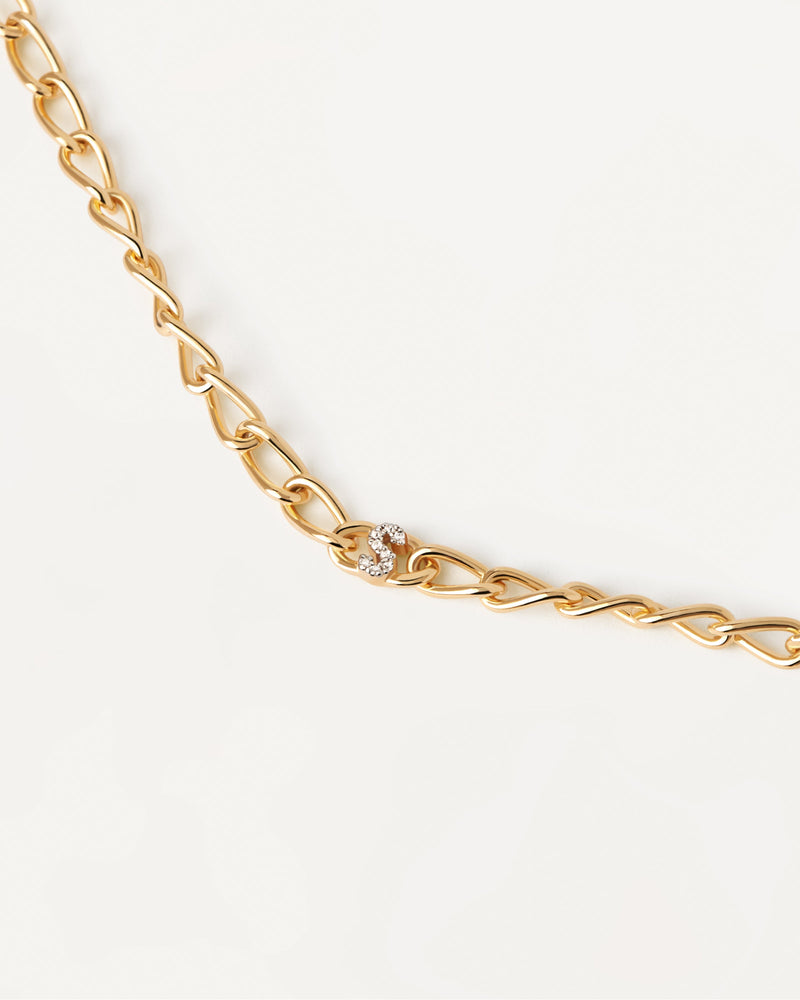 Letter S Chain Bracelet - 
  
    Sterling Silver / 18K Gold plating
  
