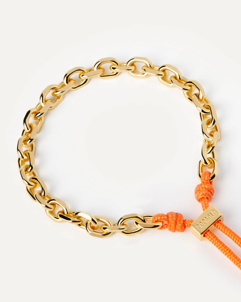 Pulsera Cordón y Cadena Tangerine Essential - 
  
    Latón / Baño de Oro 18K
  
