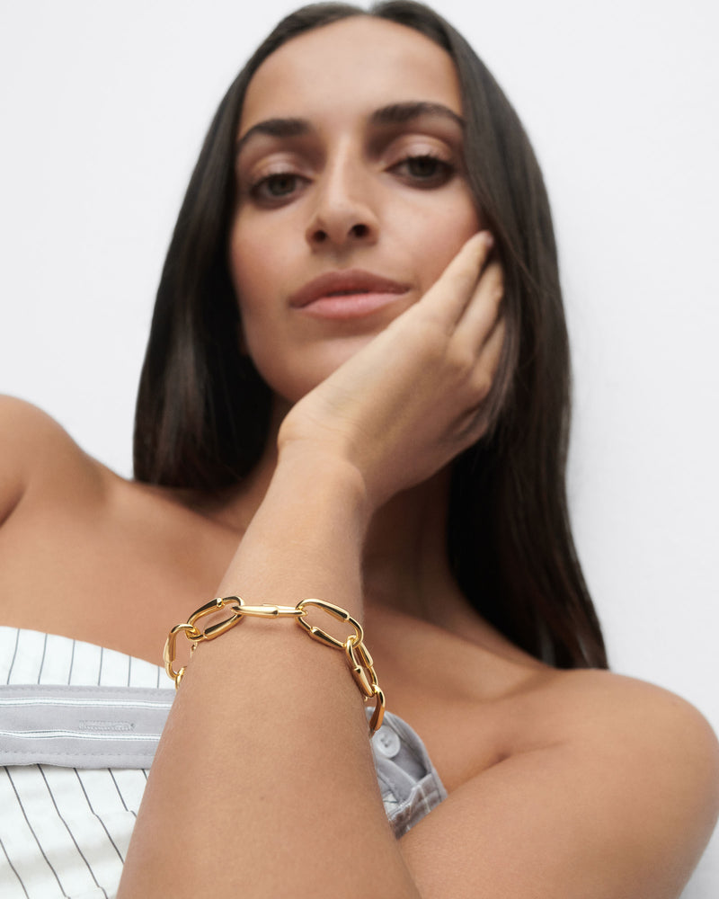 Bracciale a catena Loop - 
  
    Ottone / Placcatura in Oro 18K
  
