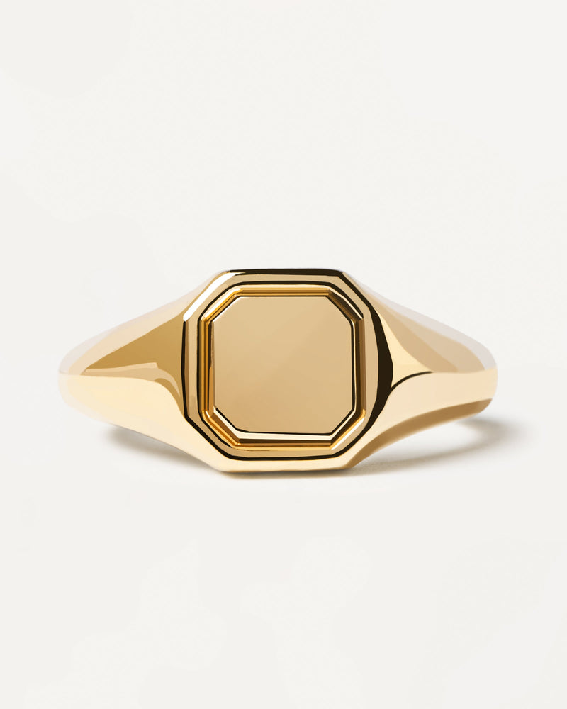 Octet Stamp Ring - 
  
    Sterling Silver / 18K Gold plating
  
