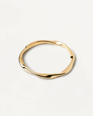 Twisted ring in gold-plated sterling silver | Spiral Ring | PDPAOLA
