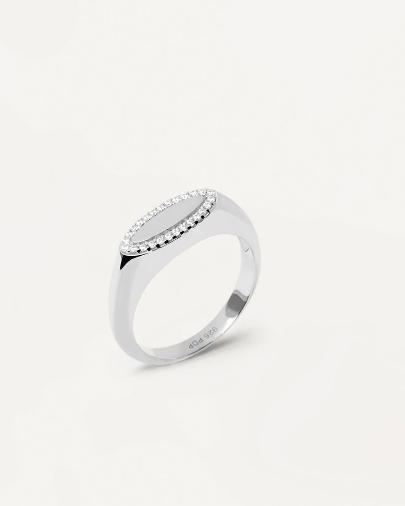 Bague Chevalière en Argent Lace - 
  
    Argent massif
  
