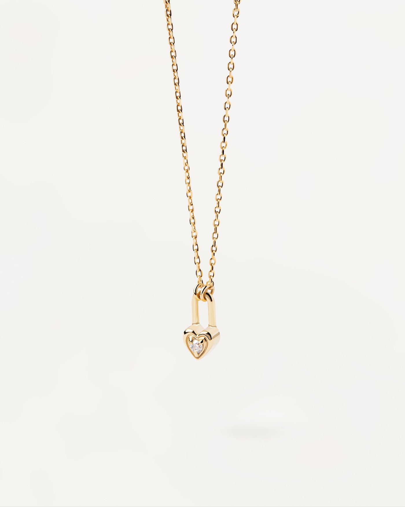 Canvas Style Monclér Tartan Heart Padlock Necklace in Metallic | Lyst