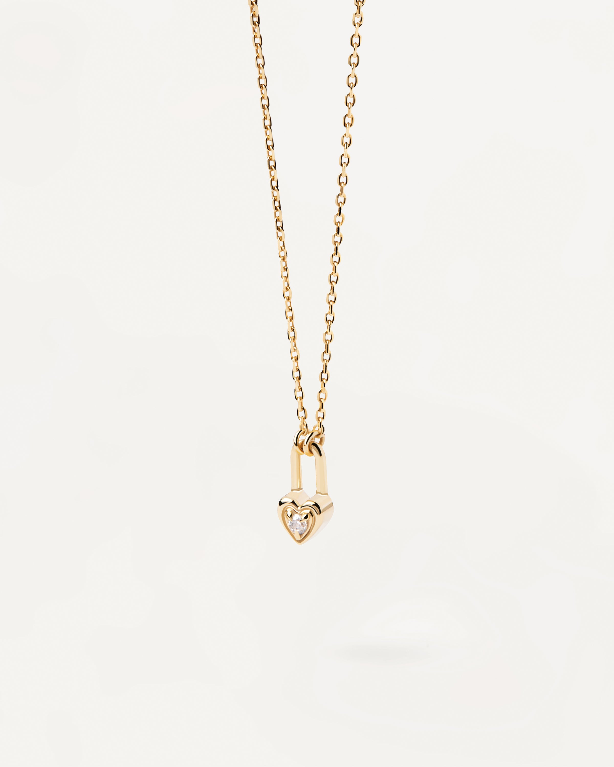 Heart padlock on sale necklace gold