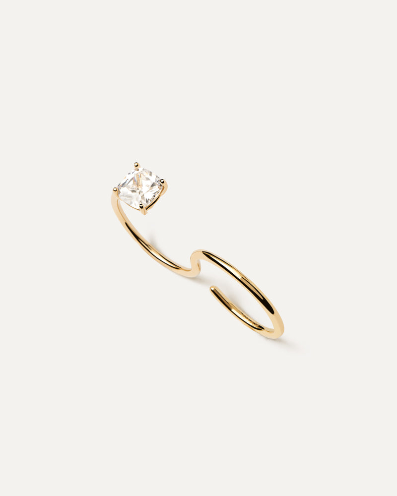 Sofia Two Finger Ring - 
  
    Sterling Silver / 18K Gold plating
  
