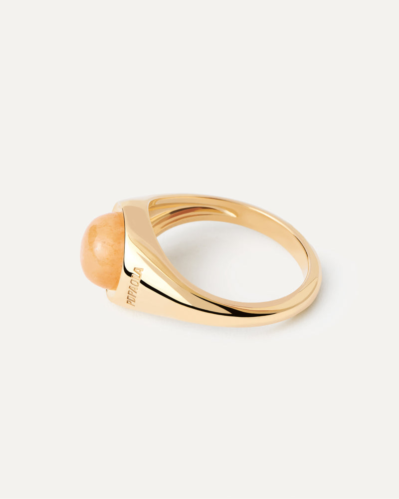 Yellow Aventurine Moon Ring - 
  
    Sterling Silver / 18K Gold plating
  
