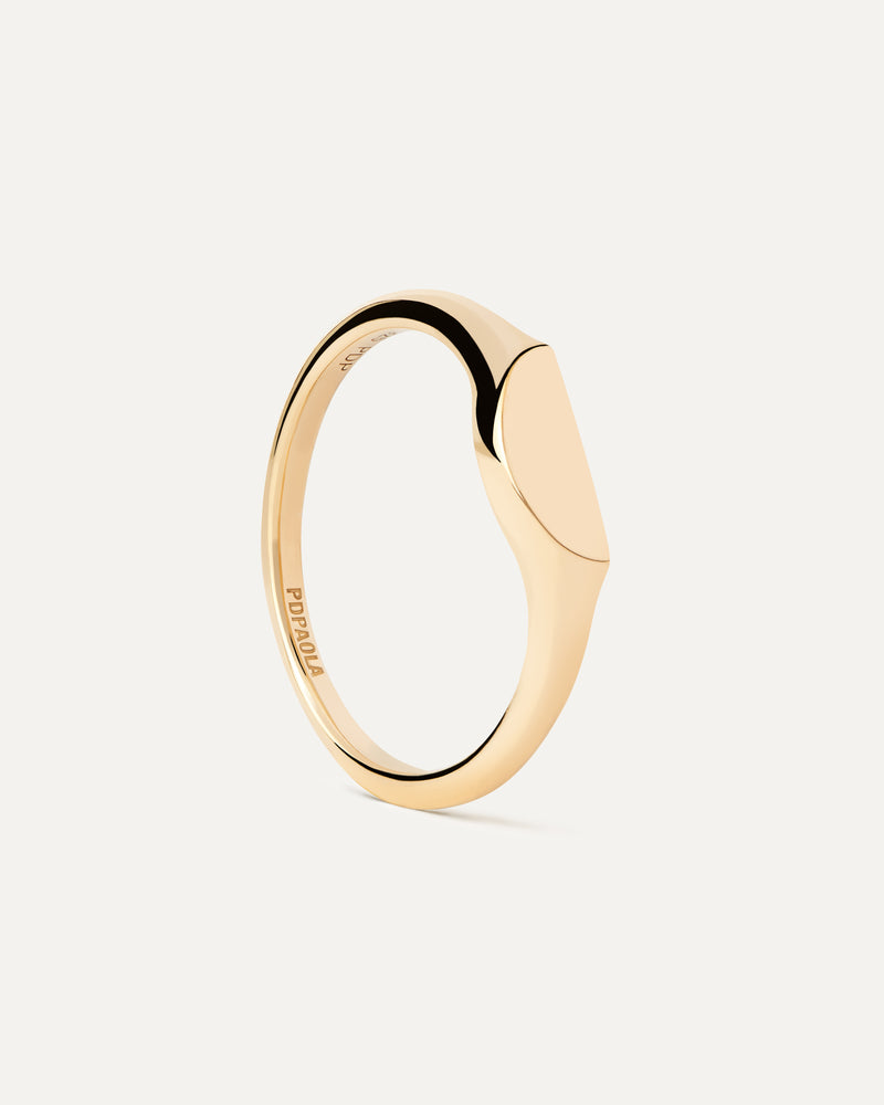 Half Circle mini stamp ring - 
  
    Sterling Silver / 18K Gold plating
  
