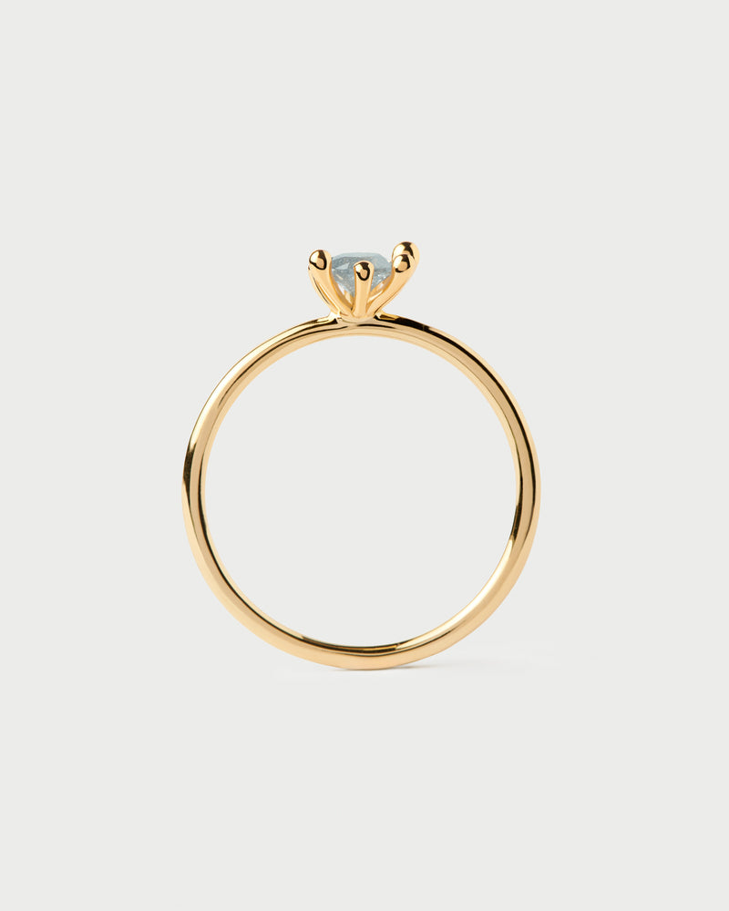 Anillo Fleur Gris - 
  
    Plata de Ley / Baño de Oro 18K
  
