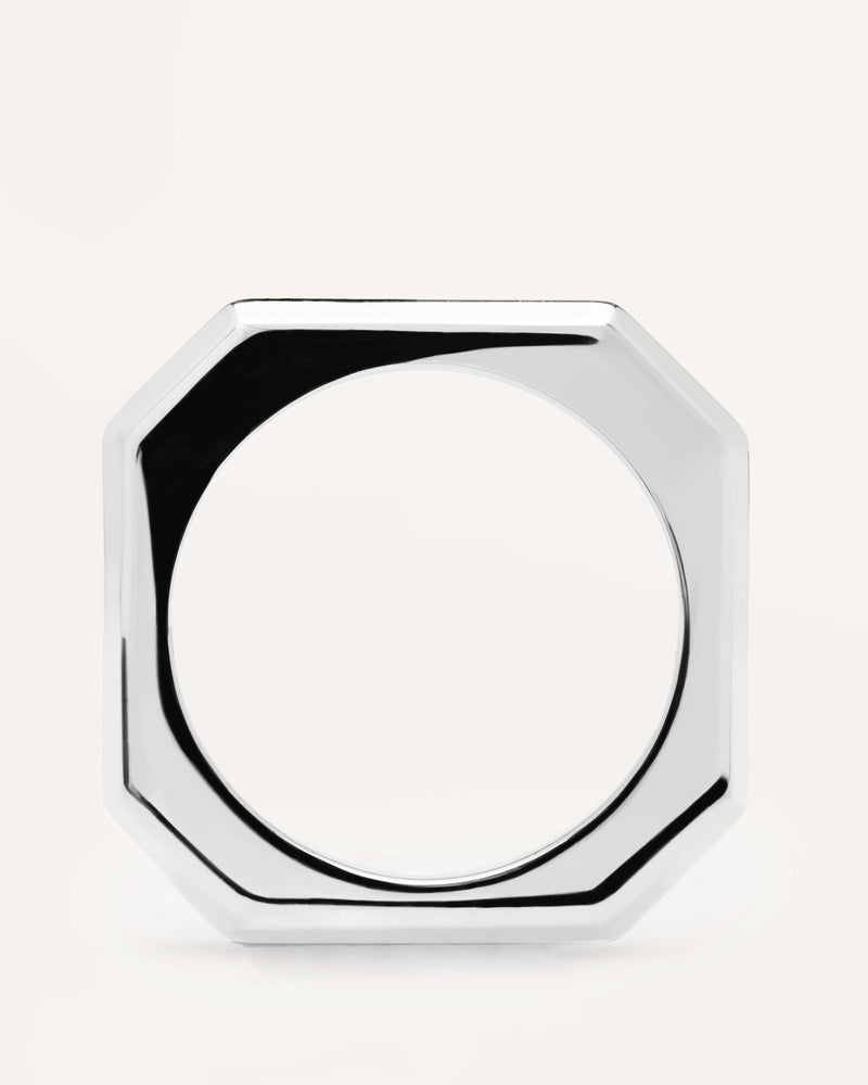 Signature Link Ring - 
  
    Brass / Rhodium silver plating
  
