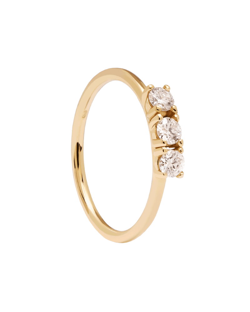 GoldRing mit Diamanten Trio - 
  
    18 kt Gold
  
