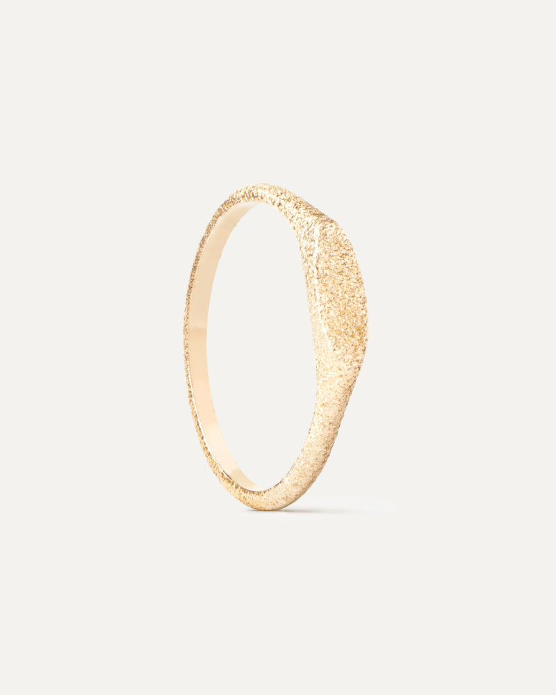 Sandblasted Gold Cleo Stamp Ring - 
  
    18K Gold
  
