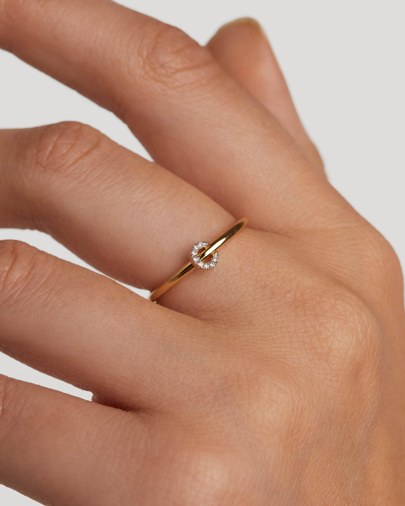 Loop ring aus gold mit diamanten - 
  
    18 kt Gold
  
