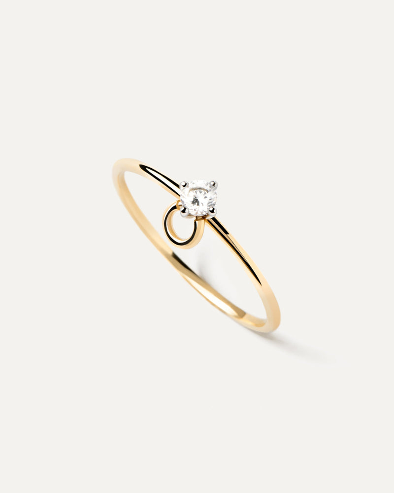 Anillo Solitario De Diamante Y Oro Ari - 
  
    Oro 18K
  
