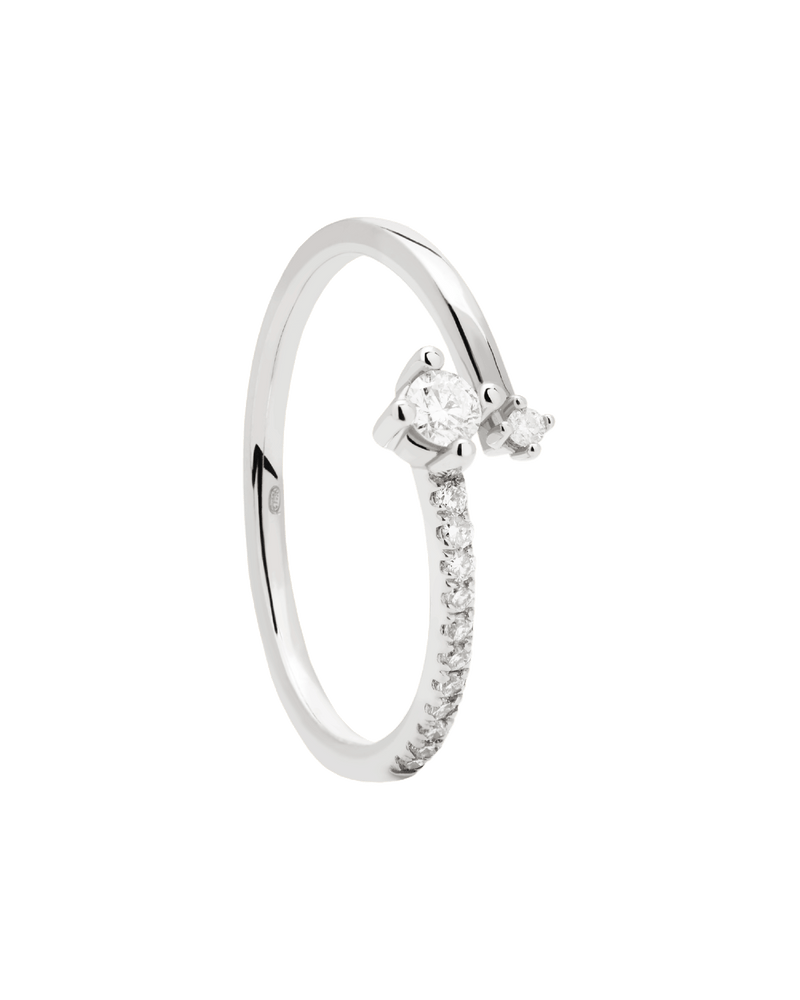 Diamonds and White Gold Swing Ring - 
  
    18K White gold / Rhodium silver plating
  
