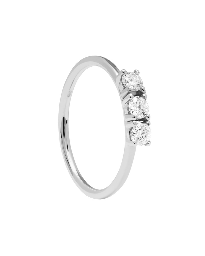 Ring Diamanten und Weissgold Trio - 
  
    18 kt Weissgold / Silber-Rhodinierung
  
