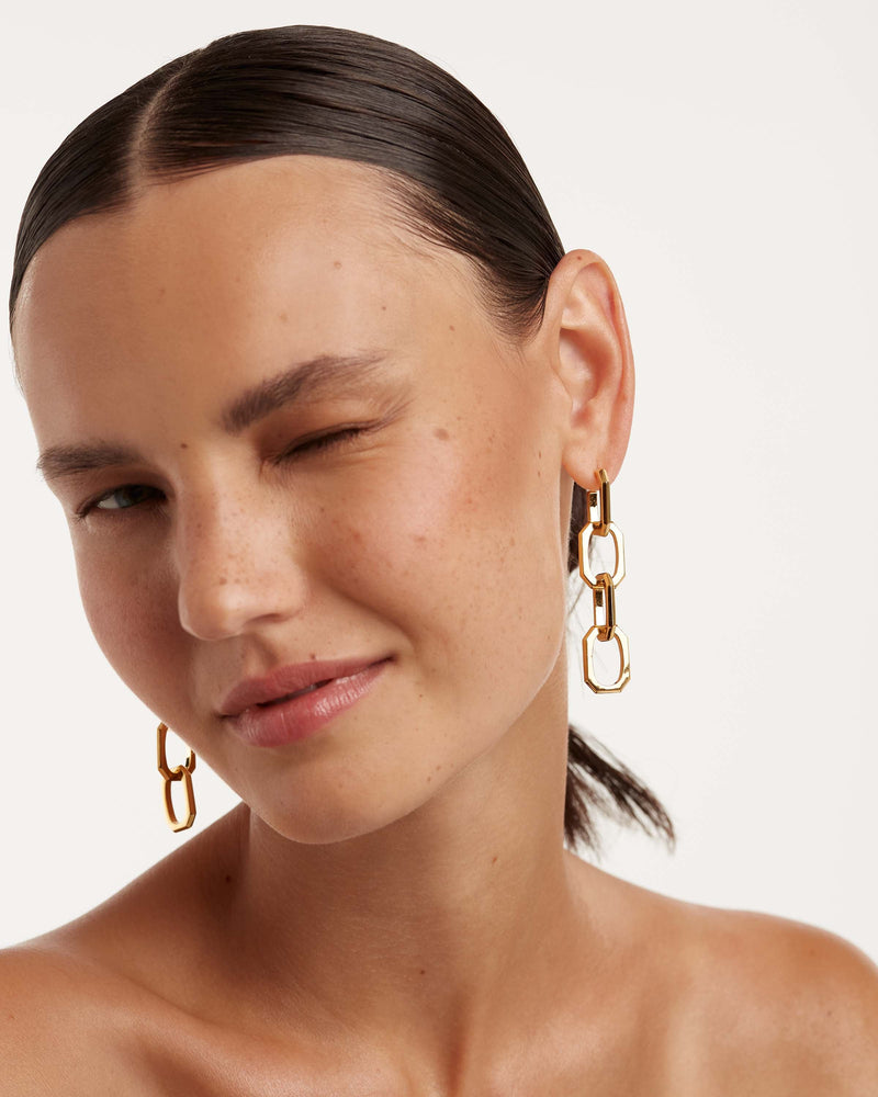 Signature Chain Earrings - 
  
    Brass / 18K Gold plating
  
