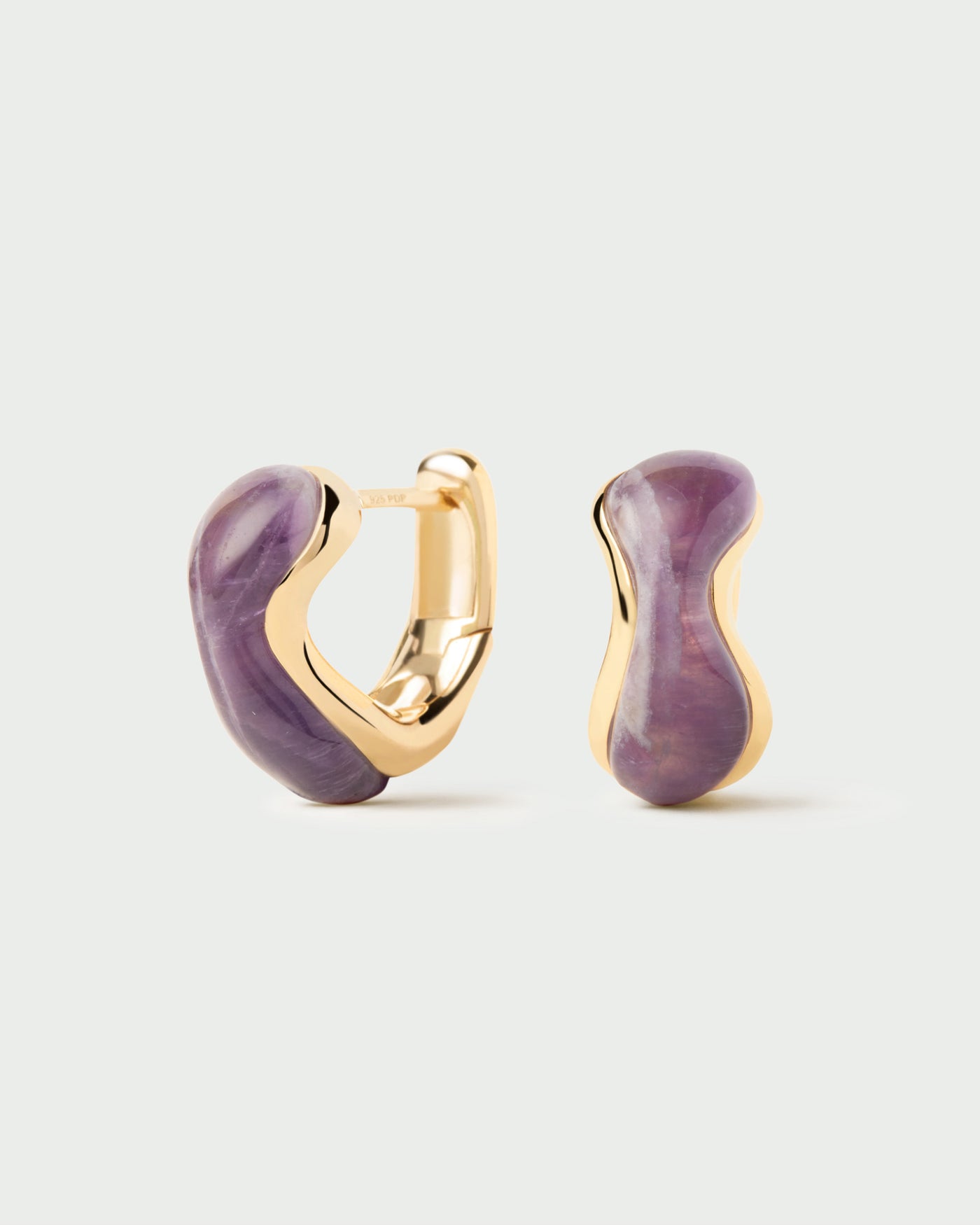 Orecchini a cerchio Ametista Musa - 
  
    Argento sterling / Placcatura in Oro 18K
  
