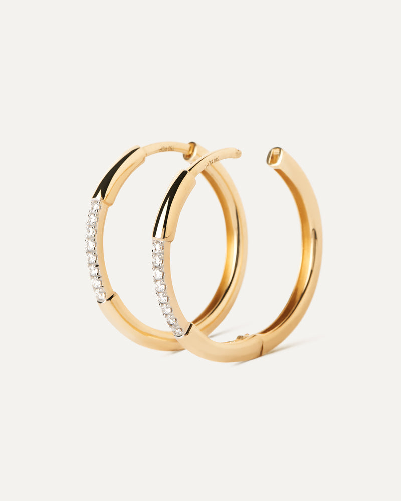 Diamonds and gold Nora hoops - 
  
    18K Gold
  
