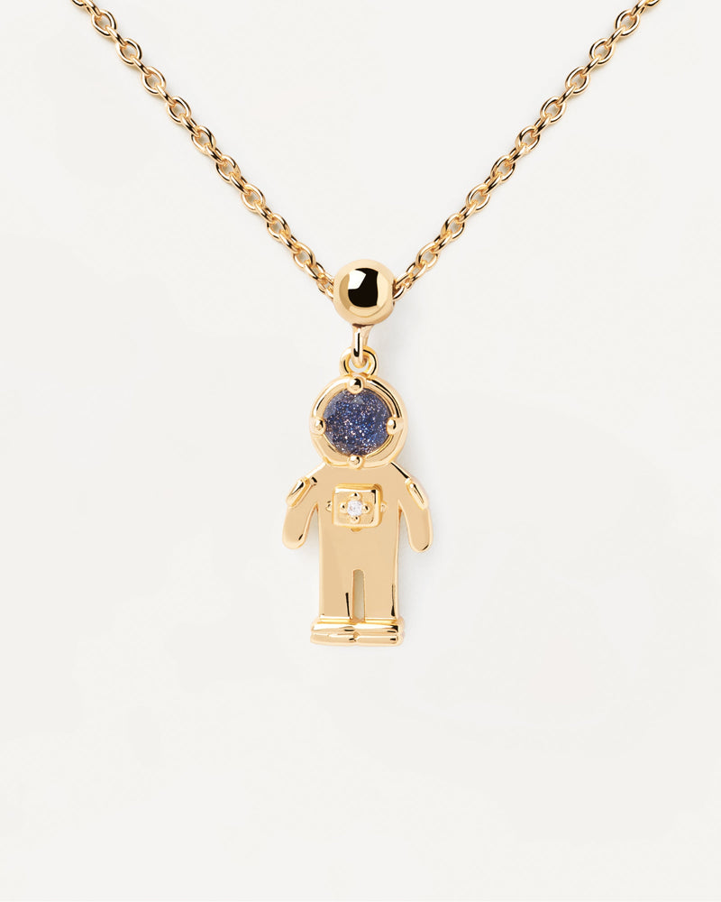 Charm Astronauta - 
  
    Plata de Ley / Baño de Oro 18K
  
