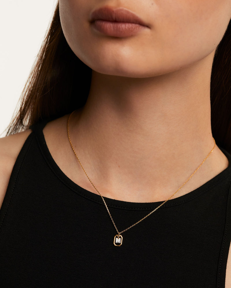 Mini Letter M Necklace - 
  
    Sterling Silver / 18K Gold plating
  
