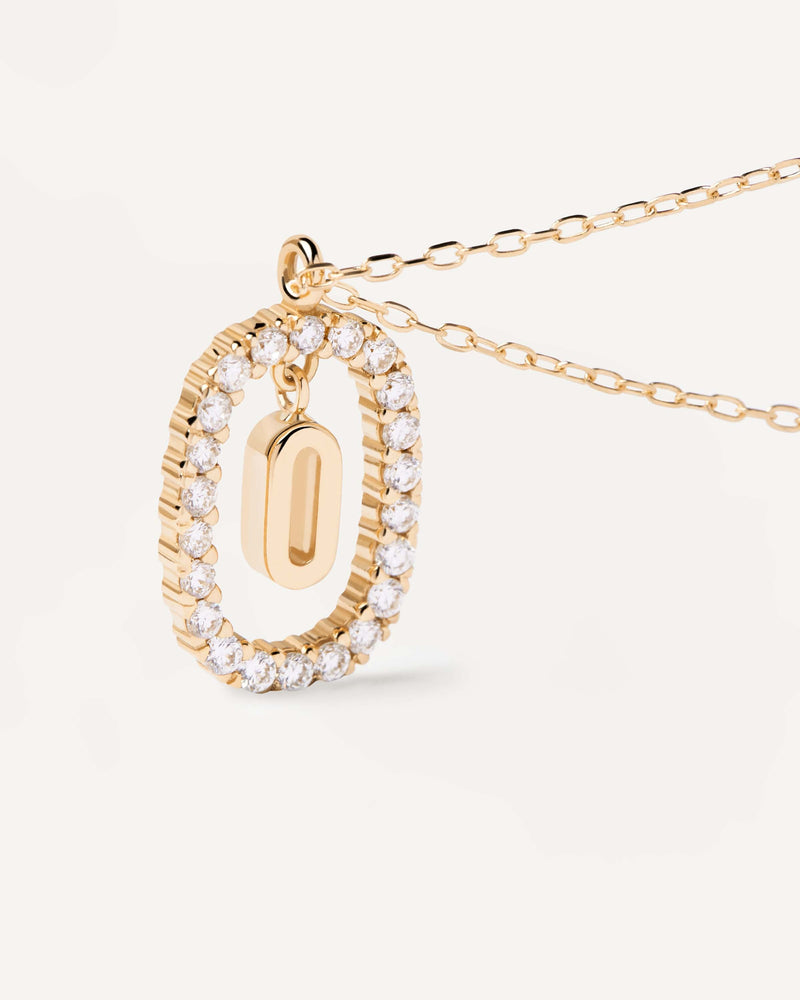 Diamonds and Gold Letter O Necklace - 
  
    18K Gold
  
