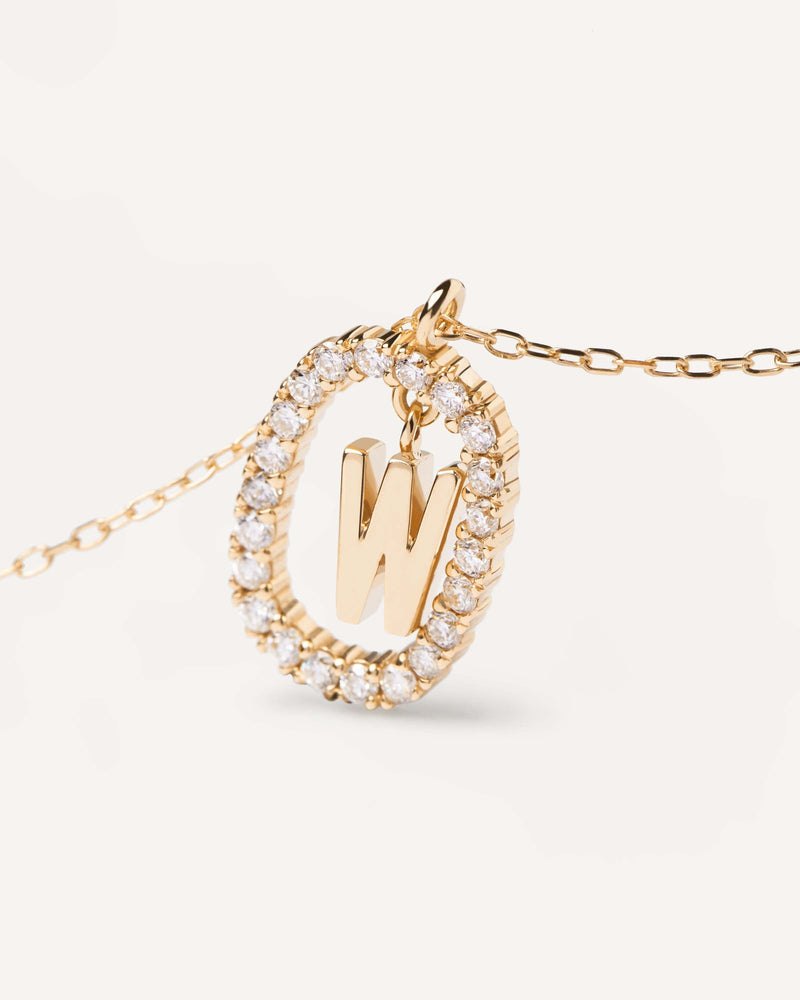 Diamonds and Gold Letter W Necklace - 
  
    18K Gold
  
