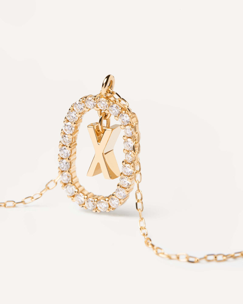 Diamonds and Gold Letter X Necklace - 
  
    18K Gold
  
