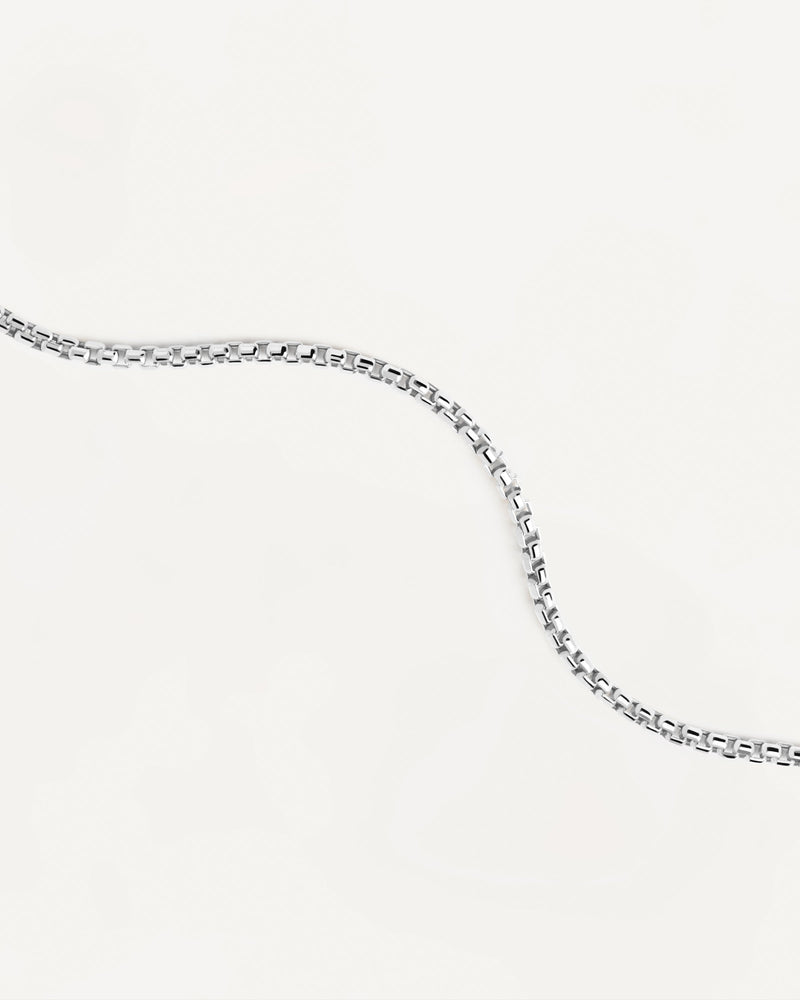 White Gold Box Chain Necklace - 
  
    18K White gold / Rhodium silver plating
  
