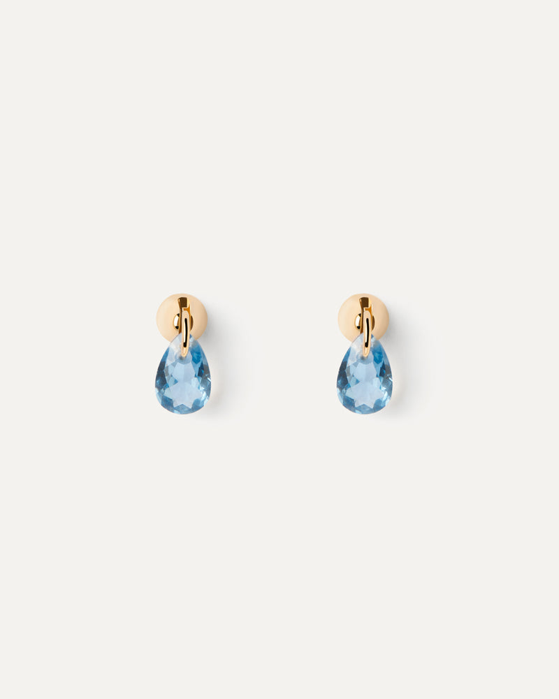 Blue Lily single earring - 
  
    Sterling Silver / 18K Gold plating
  
