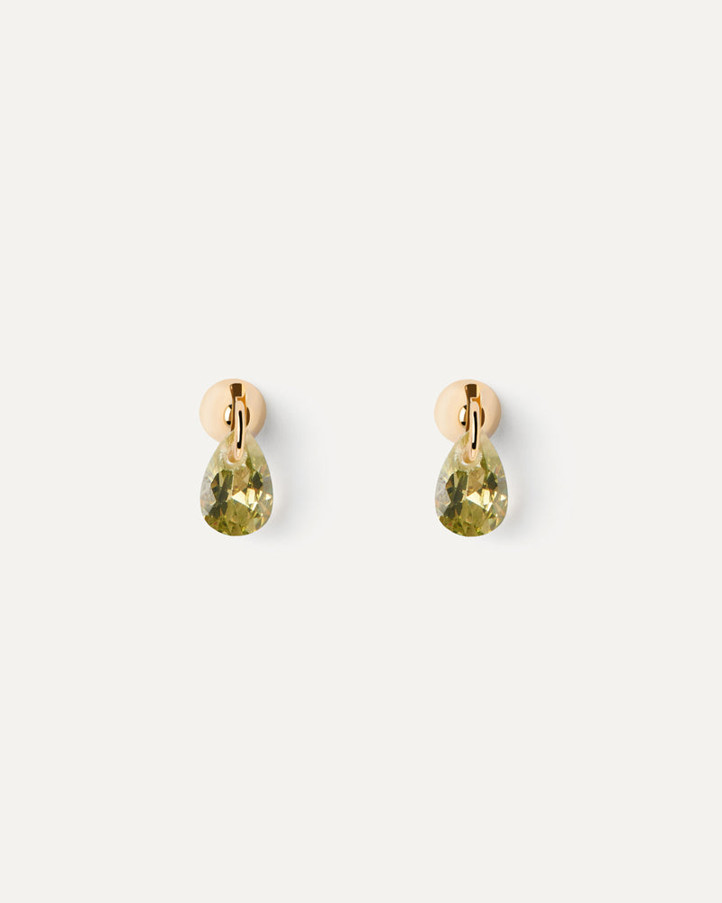 Green Lily single earring - 
  
    Sterling Silver / 18K Gold plating
  
