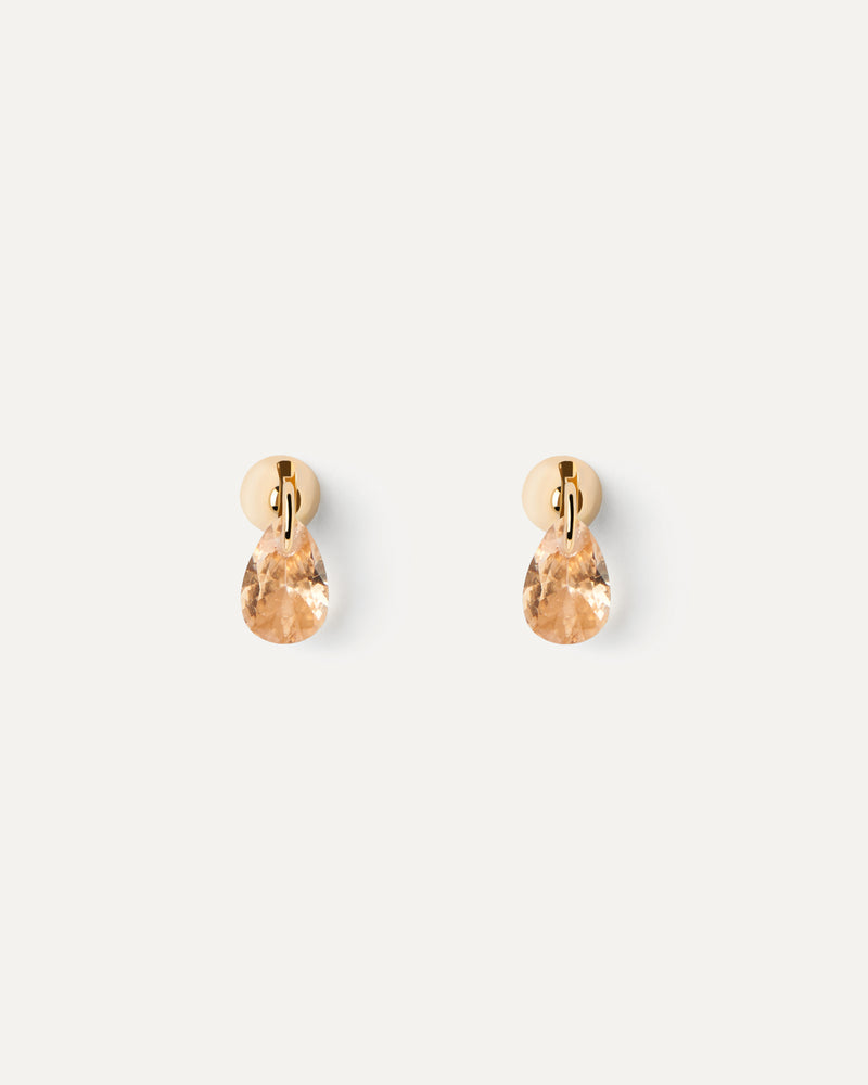 Peach Lily single earring - 
  
    Sterling Silver / 18K Gold plating
  
