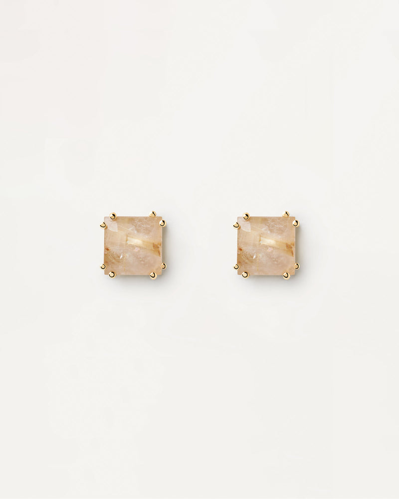 Suki Rutilated Quartz Single Earring - 
  
    Sterling Silver / 18K Gold plating
  
