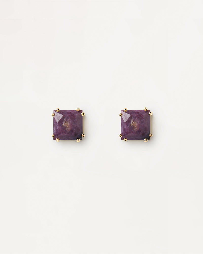 Suki Charoite Single Earring - 
  
    Sterling Silver / 18K Gold plating
  
