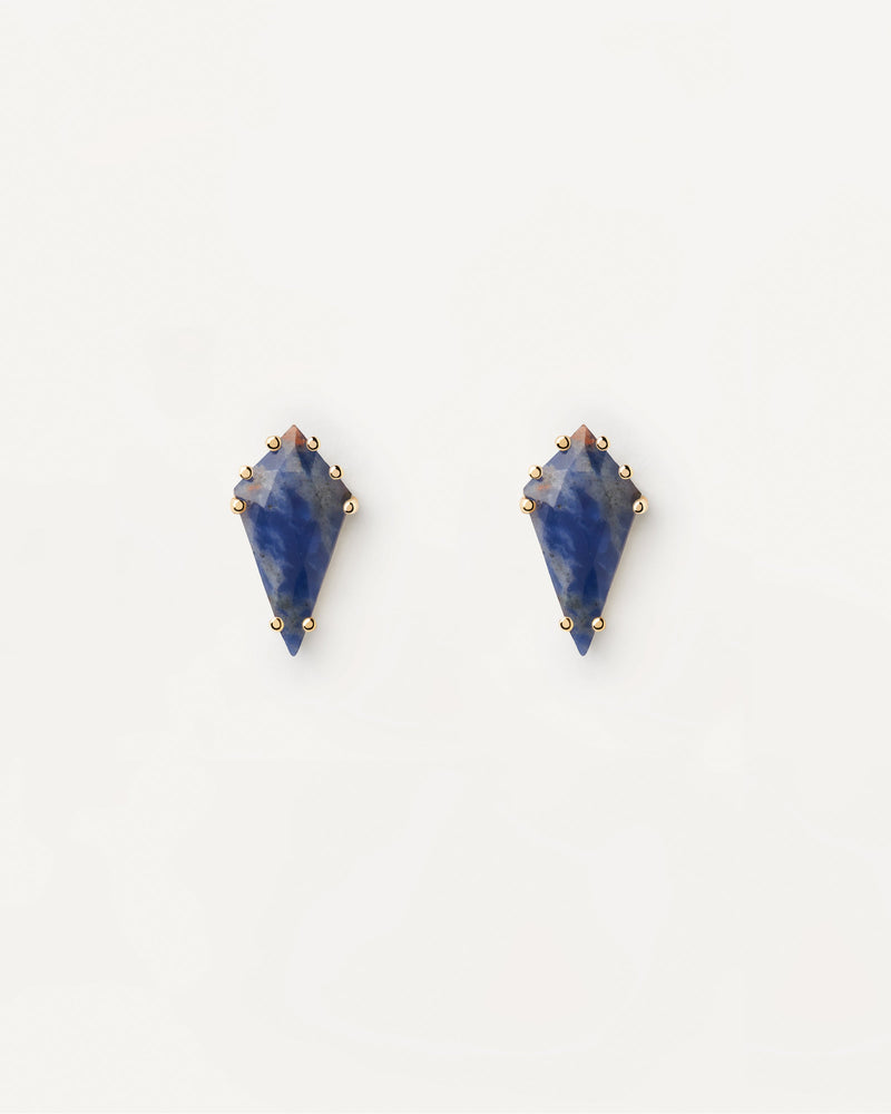 Akiro Sodalite Single Earring - 
  
    Sterling Silver / 18K Gold plating
  
