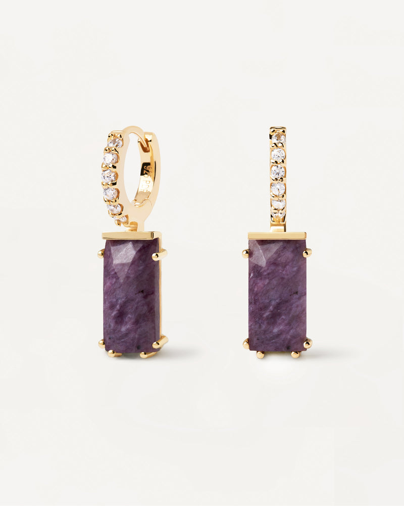 Kaori Charoite Single Earring - 
  
    Sterling Silver / 18K Gold plating
  
