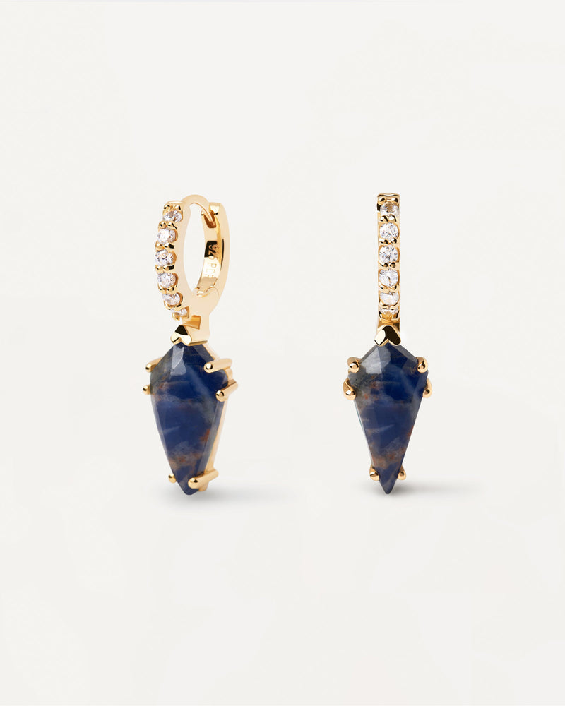 Naoki Sodalite Single Earring - 
  
    Sterling Silver / 18K Gold plating
  
