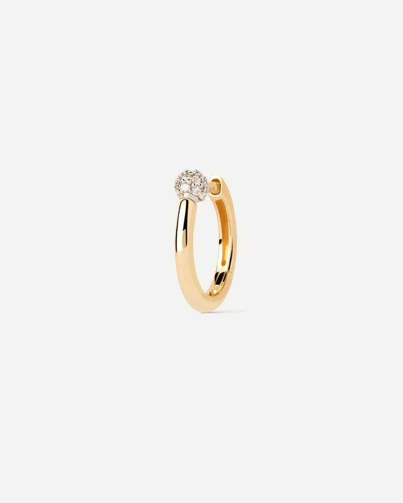 Diamonds and gold Chai single hoop - 
  
    18K Gold
  
