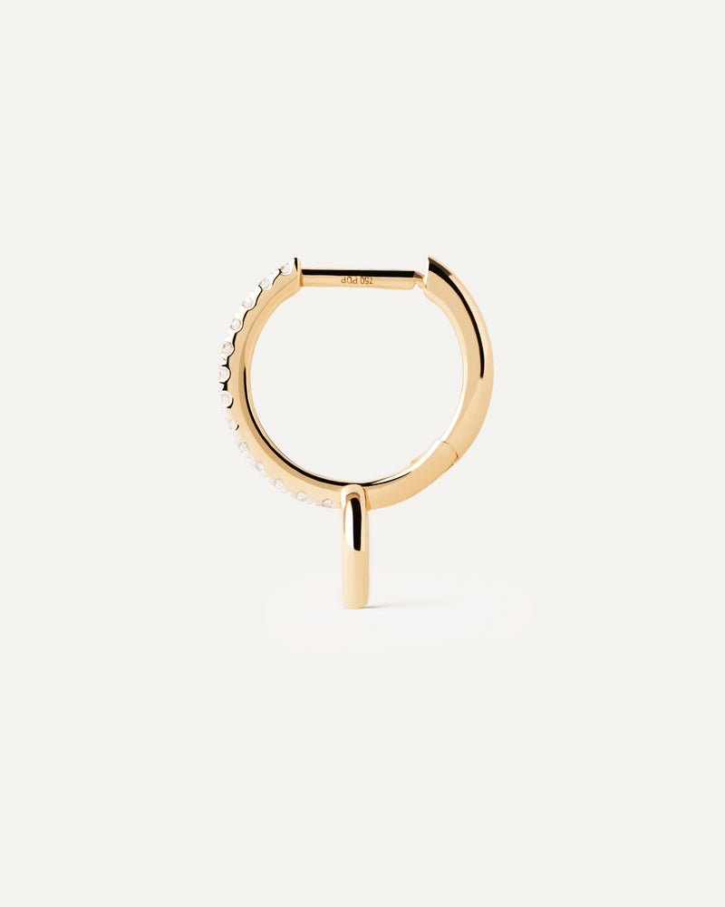 Diamonds and gold Circle single hoop - 
  
    18K Gold
  
