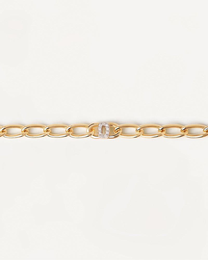 Bracciale A Catena Lettera O - 
  
    Argento sterling / Placcatura in Oro 18K
  
