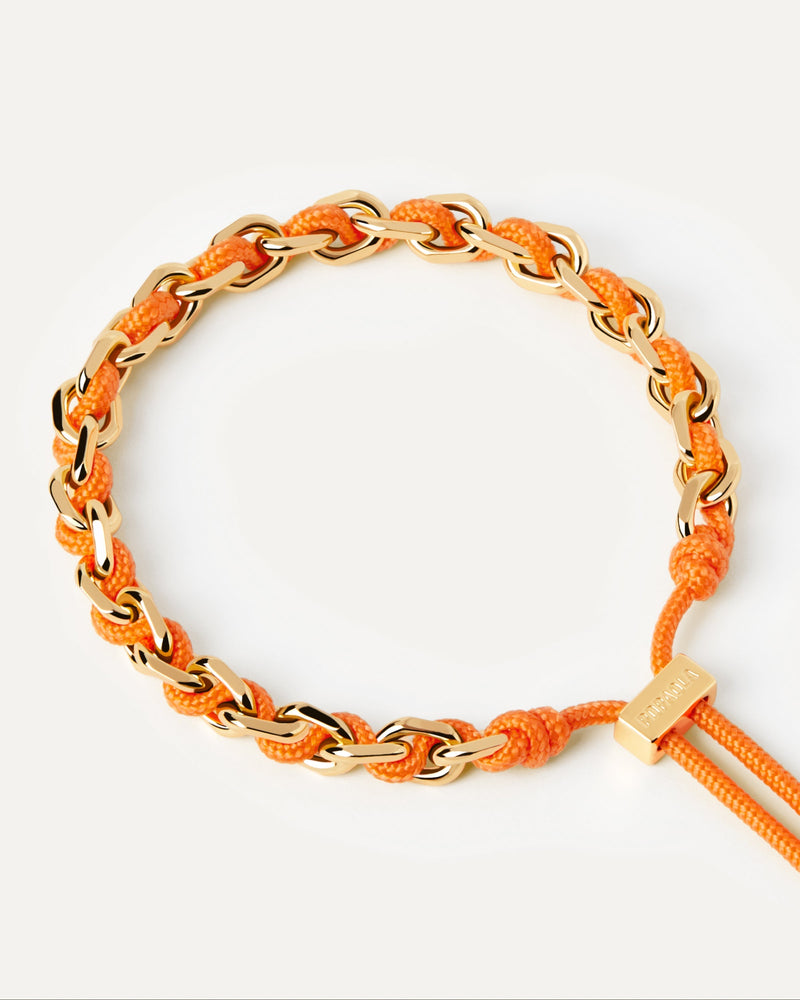 Pulsera Cordón y Cadena Tangerine - 
  
    Latón / Baño de Oro 18K
  
