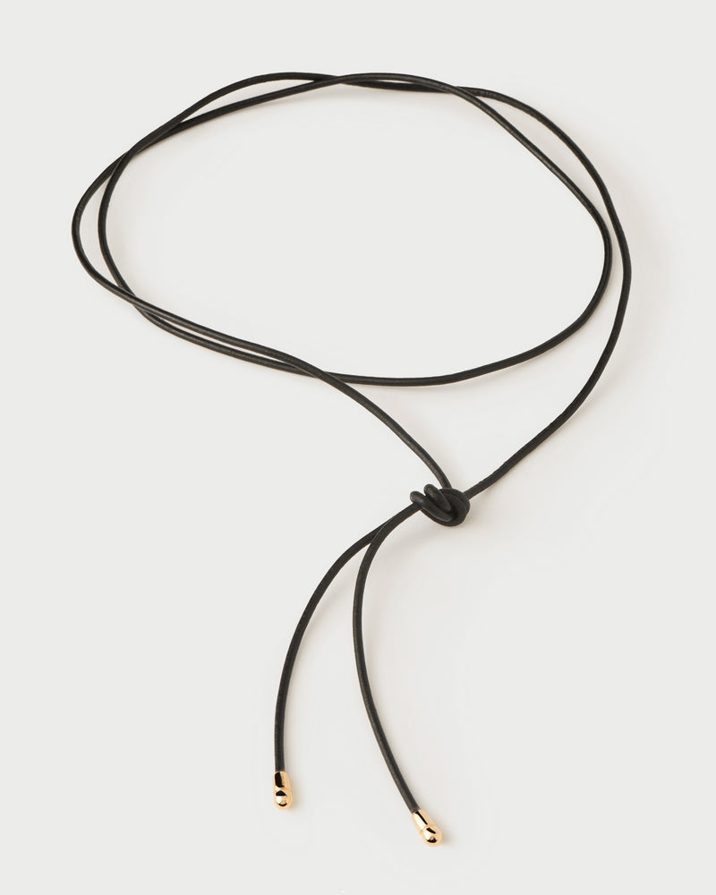 Collier en cuir avec noeud Dana - 
  
    Cuir / Placage Or 18 Ct
  
