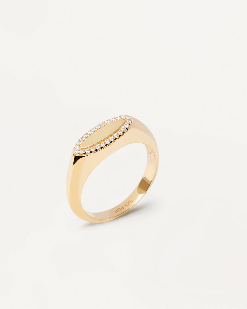 Anillo Sello Lace - 
  
    Plata de Ley / Baño de Oro 18K
  
