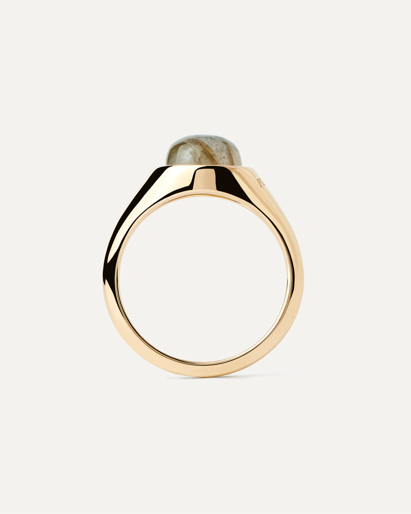 Labradorit Moon Ring - 
  
    Sterling Silber / 18K Goldplattierung
  
