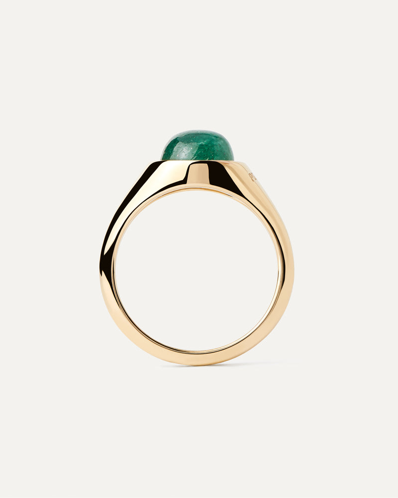 Green Aventurine Moon Ring - 
  
    Sterling Silver / 18K Gold plating
  
