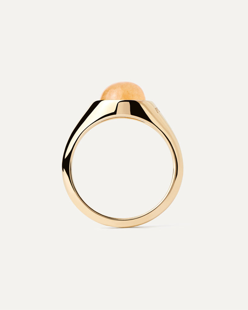 Gelb Aventurin Moon Ring - 
  
    Sterling Silber / 18K Goldplattierung
  
