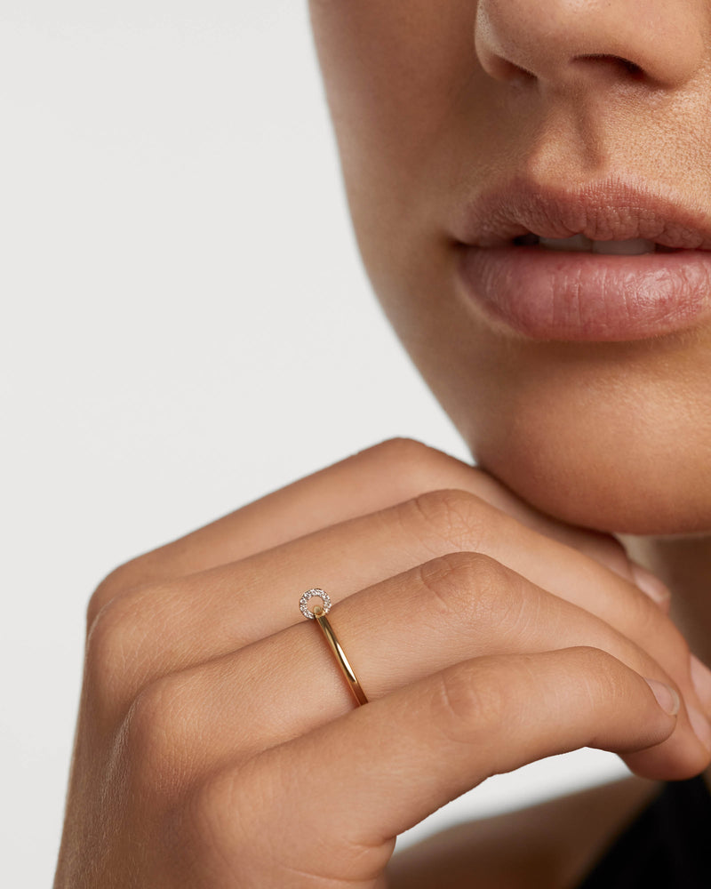 Diamonds and gold Loop ring - 
  
    18K Gold
  
