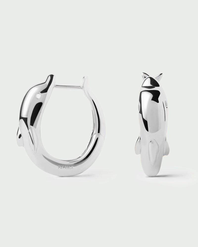 Orecchini a cerchio in argento Dolphin - 
  
    Argento sterling
  
